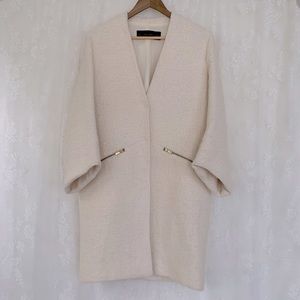 ZARA CREAM WOOL BLEND COAT